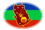 Amazonas-Flagga som oval vinjett