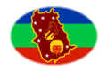 Amazonas-Flagga som oval vinjett