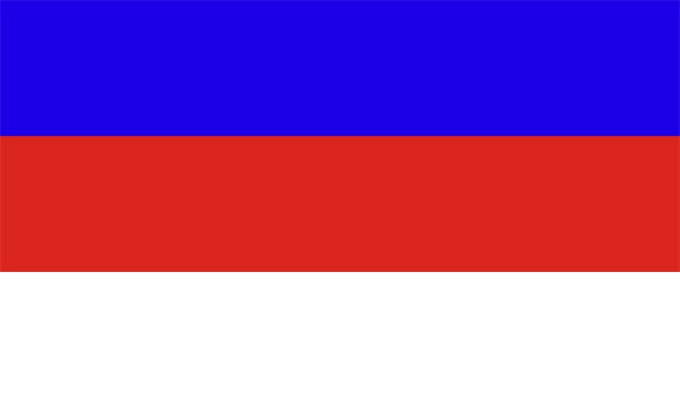 Flagga Sorber ("Serbja, Serby, Wenden")