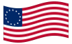 Animerad flagga Amerikas konfedererade stater (Betsy Ross) (1776-1795)