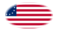 Betsy Ross (USA 1777-1795)-Flagga som oval vinjett