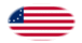 Betsy Ross (USA 1777-1795)-Flagga som oval vinjett