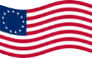 Viftande Betsy Ross (USA 1777-1795) flagga statisk
