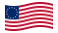 Betsy Ross (USA 1777-1795)-Flagga som vajar