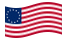 Betsy Ross (USA 1777-1795)-Flagga som vajar