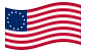 Betsy Ross (USA 1777-1795)-Flagga som vajar