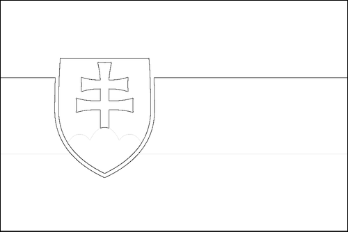 Kontur av flaggan för Slovakien att färglägga