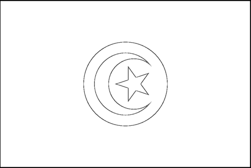 Kontur av flaggan för Tunisien att färglägga