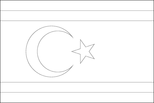 Kontur av flaggan för Turkiska republiken Norra Cypern att färglägga