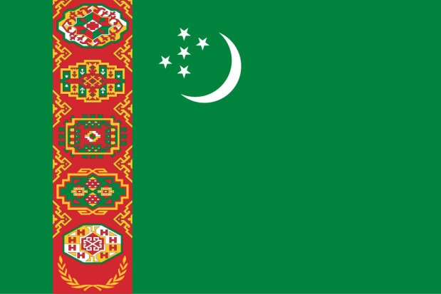 Flagga Turkmenistan