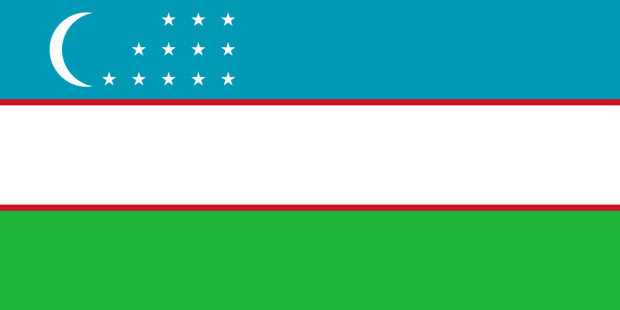 Flagga Uzbekistan