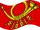 Viftande Deutsche Bundespost (tjänsteflagga från 1950 till 1994) flagga statisk