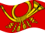 Viftande Deutsche Bundespost (tjänsteflagga från 1950 till 1994) flagga statisk