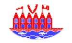 Heiligenhafen-Flagga som oval vinjett