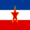 Jugoslavien-Flagga fyrkant