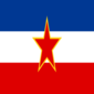 Jugoslavien-Flagga fyrkant