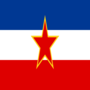 Jugoslavien-Flagga fyrkant