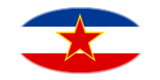Jugoslavien-Flagga som oval vinjett