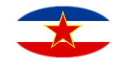 Jugoslavien-Flagga som oval vinjett